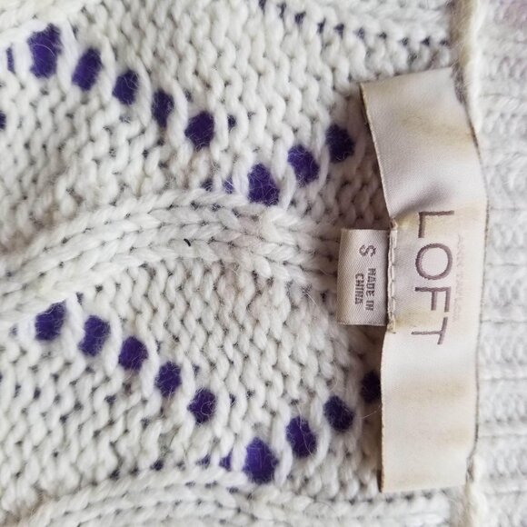 Ann Taylor Loft Cream Cable Knit Sweater Womens S - Picture 2 of 3